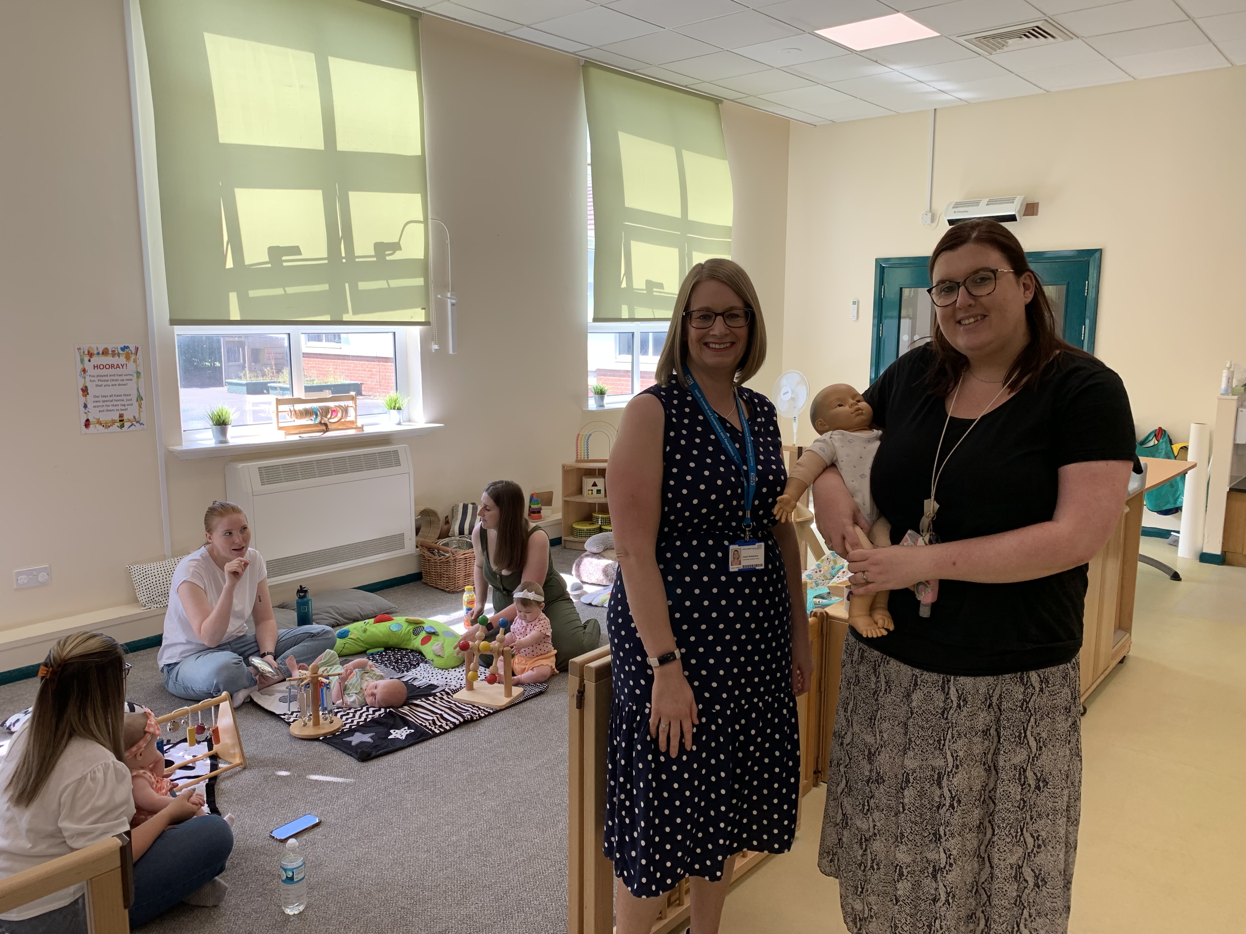 Cheryl Rutherford, a Community Nursery Nurse for South Tyneside and Sunderland NHS Foundation Trust, and Gemma Maughan, Outreach Worker for South Tyneside Council, with the Hebburn group..jpg