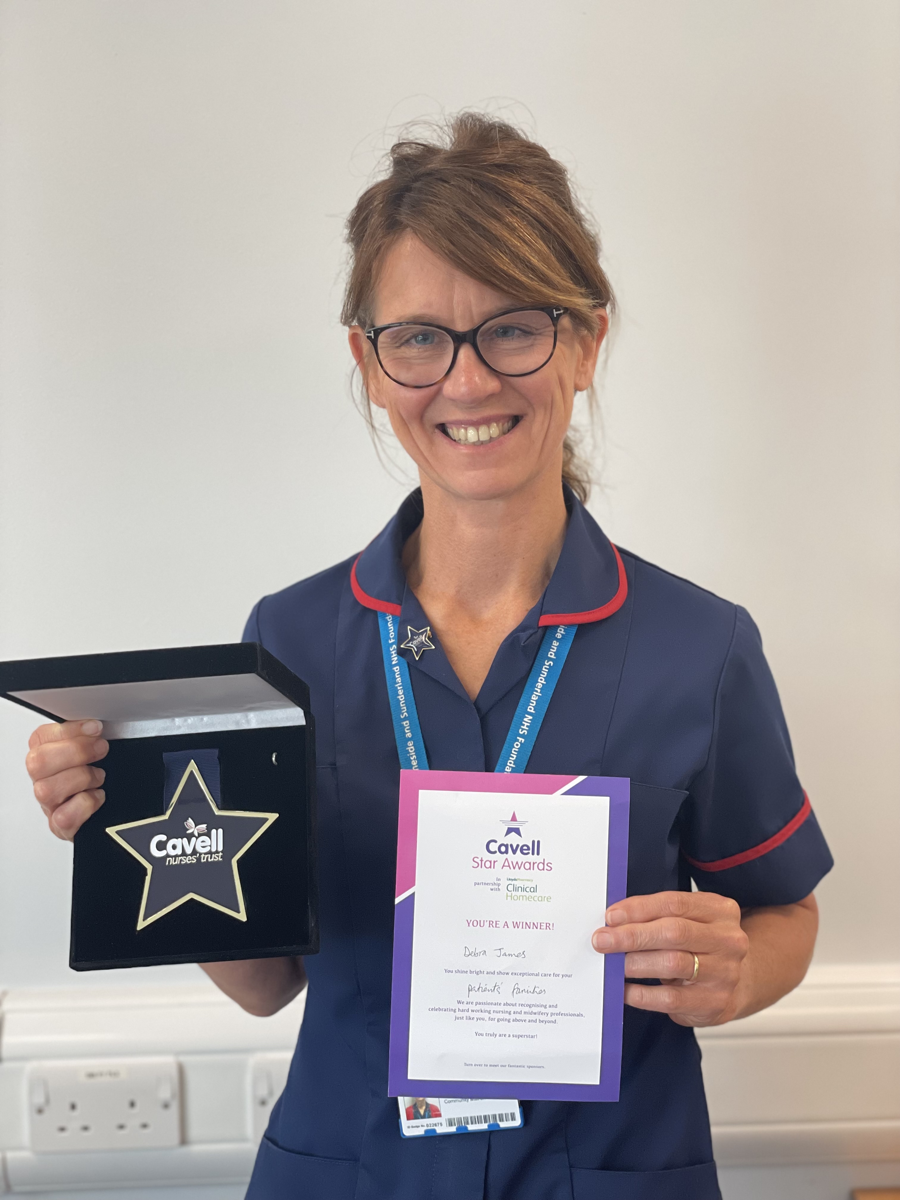 Community Nurse Practitioner Debra James  with her Cavell Star Award..jpg