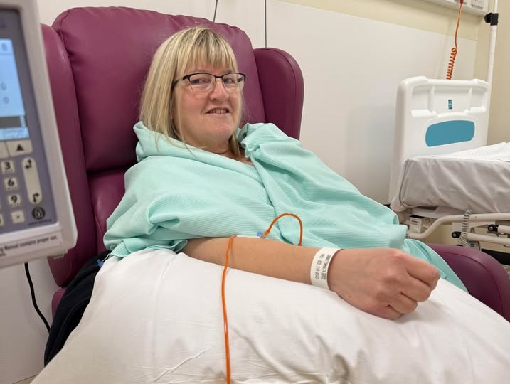 Maggie during her chemotherapy at the Phoenix Unit in Sunderland Royal Hospital.jpg