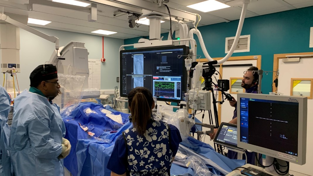 A crew busy filming in one of the Cath Labs at Sunderland Royal Hospital..jpg