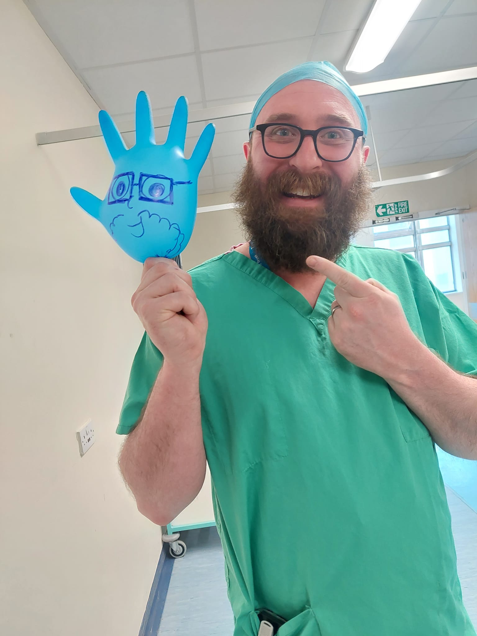 Anaesthetist Will Green helped keep five-year-old Peter Graham entertained ahead of his procedure at Sunderland Royal Hospital..jpg