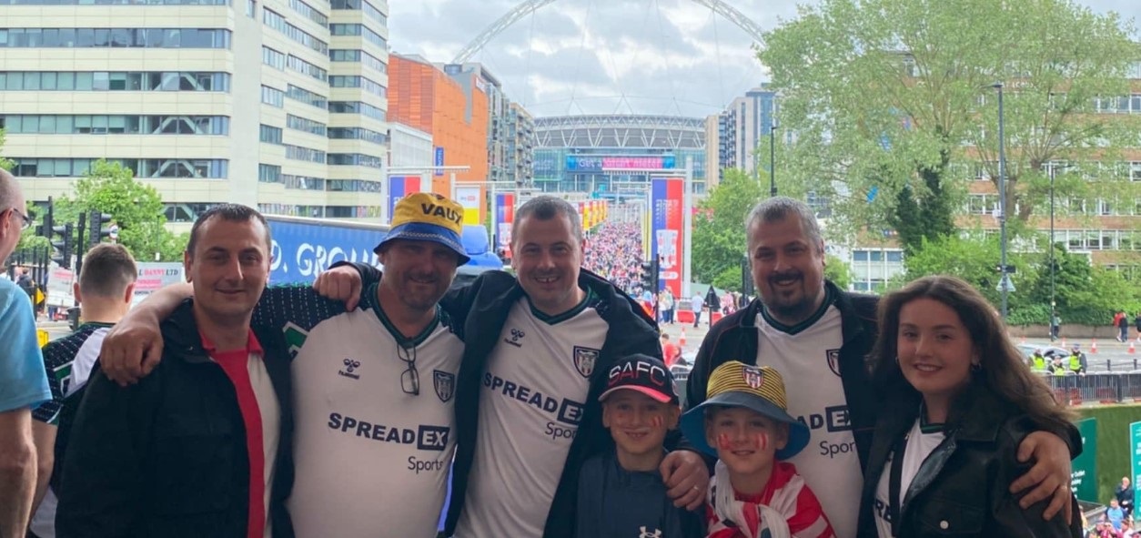 Brian Soulsby, left pictured from left to right with brother-in-law Stewart Collinson, brother Dave, Dave's son Alfie, Brian's son Ben, brother Gary and Gary's daughter Emily. .jpg