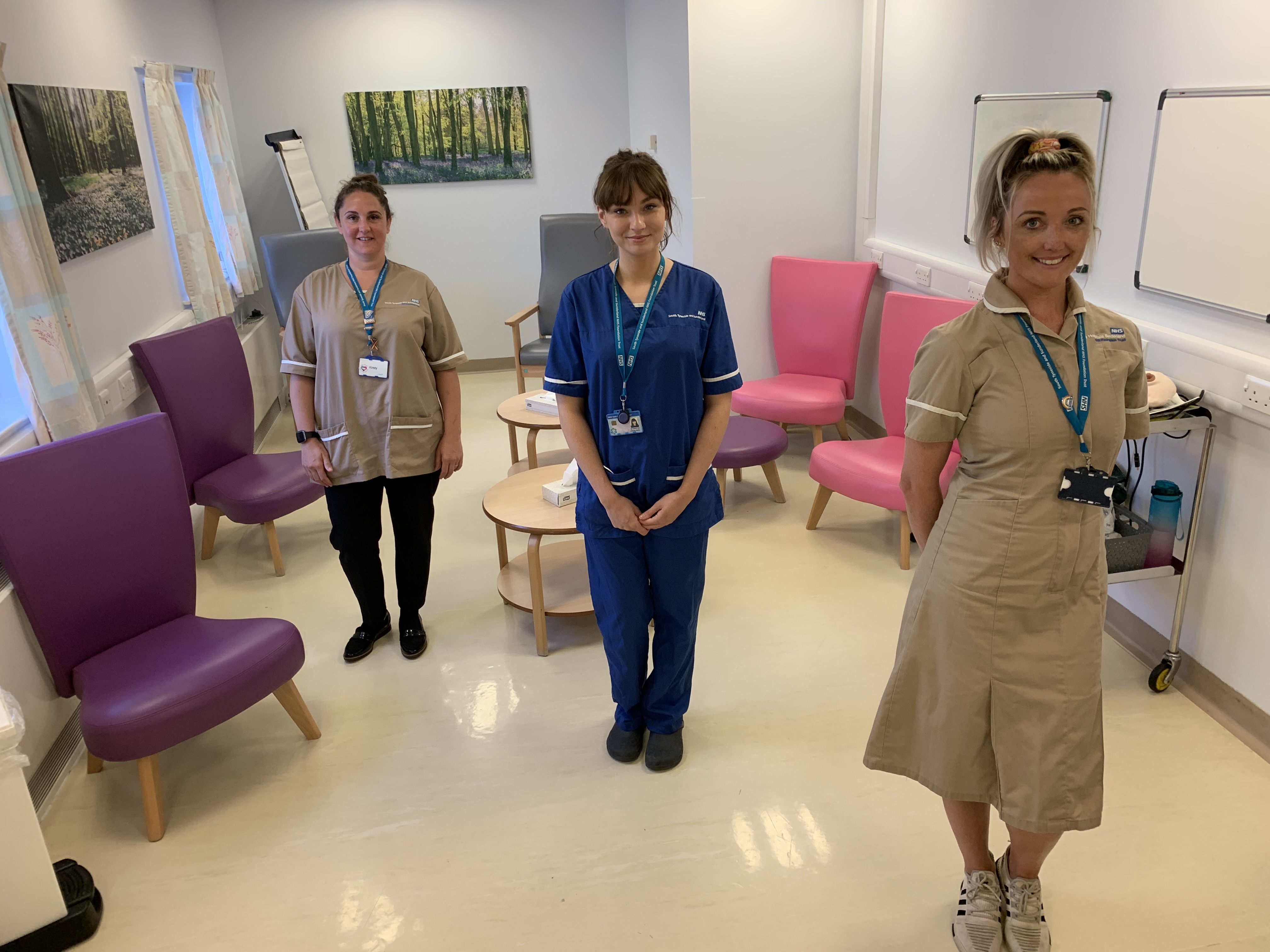 Midwife Joanna Wylie, centre, leads the classes with support from her team including Maternity Health Advisors Kirsty Lamb, left, and Julie Dodd, right..jpg